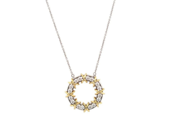 Collier collier pendentif tiffany anneau sixteen stone schlumberger 58 Facettes 254955