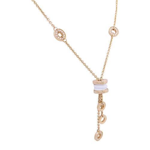 Collier Collier Bulgari, "BZERO1", or rose, céramique blanche et diamants. 58 Facettes 33370