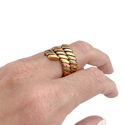 Bague 52 Bague Bulgari, "Tubogas", trois ors. 58 Facettes 31525