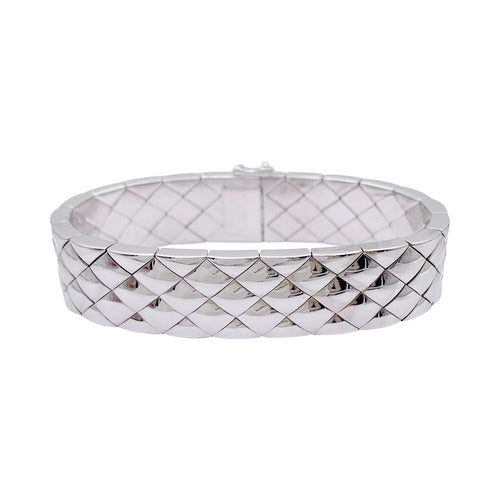 Bracelet Bracelet Chanel, "Matelassé", or blanc. 58 Facettes 32189