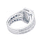 Bague 49 Bague diamant taille émeraude, entourage diamants baguettes, platine. 58 Facettes 32516