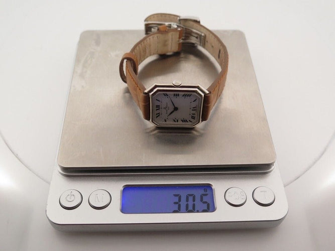 Montre vintage montre BAUME ET MERCIER lady 38260 27 mm quartz or blanc 18k 58 Facettes 252218