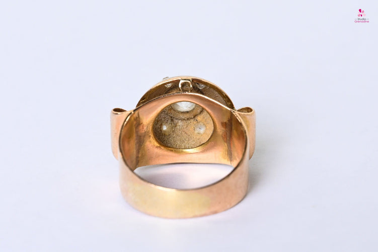 Bague 52 Bague dôme étoiles Or jaune Diamants 58 Facettes