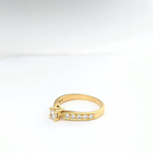 Bague Solitaire en or jaune et diamants 58 Facettes 20620