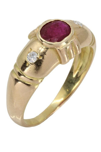 Bague BAGUE JONC MODERNE RUBIS ET DIAMANTS 58 Facettes 052801