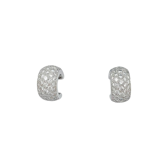 Boucles d'oreilles Boucles d'oreilles or blanc, diamants. 58 Facettes 31409