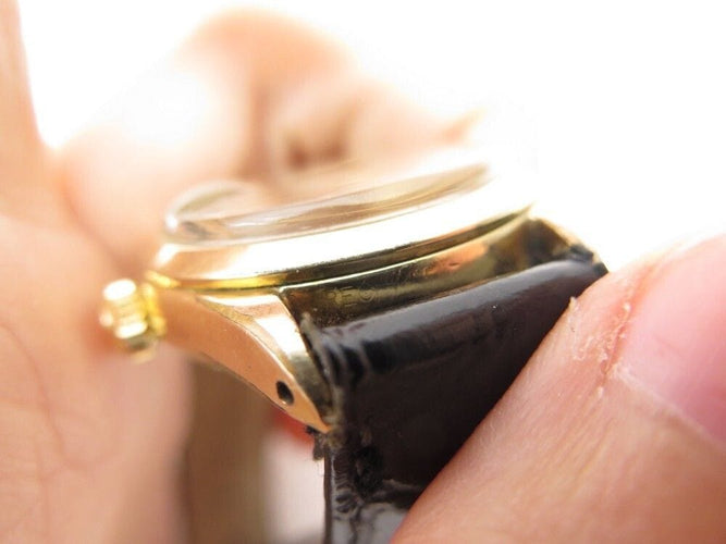 Montre vintage montre ROLEX oysterdate precision 29 mm mecanique plaque or & cuir 58 Facettes 247061