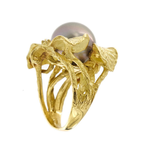 Bague 55 Bague perle de Tahiti et diamants 58 Facettes 34228