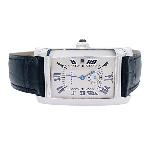 Montre Cartier, "Tank Américaine", or blanc. 58 Facettes 32374