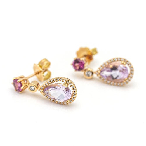 Boucles d'oreilles Boucles d'oreilles Or rose Diamants Améthyste Grenat 58 Facettes D359675LF