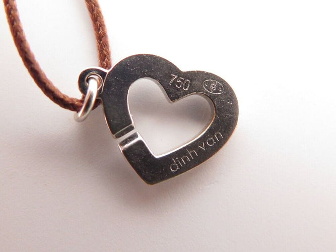 Bracelet bracelet sur cordon DINH VAN double coeur r9 14 a 20 cm or blanc diamants 58 Facettes 253351