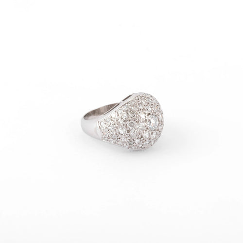 Bague Bague dôme en platine et diamants 58 Facettes