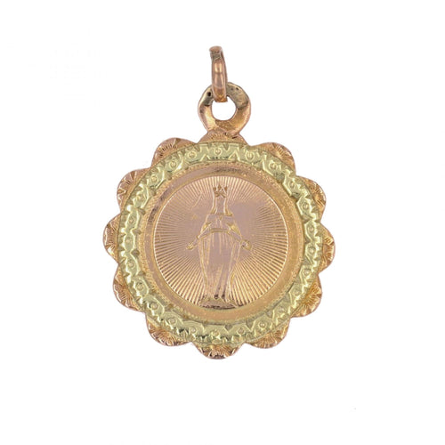 Pendentif Médaille ancienne de baptême 2 ors 58 Facettes 15-226