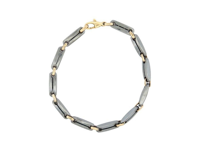 Bracelet vintage bracelet CARTIER a maillons 19 or jaune 18k hematite 58 Facettes 258414