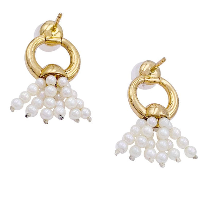 Boucles d'oreilles Boucles d'oreilles Cartier, "Pompons", or jaune, perles. 58 Facettes 32882