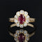 Bague 54 Bague fleur or jaune rubis diamants 58 Facettes 22-502