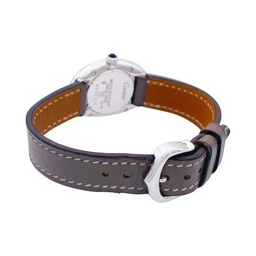 Montre Montre Cartier, "Baignoire", or blanc, cuir. 58 Facettes 32719