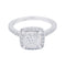 Bague 51 Bague diamant coussin, platine. 58 Facettes 32601