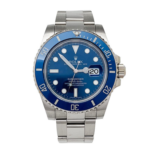 Montre Montre Rolex "Submariner Smurf" en or blanc. 58 Facettes 30899