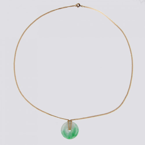 Collier Chaine en or et son disque de jade 58 Facettes CVCO18
