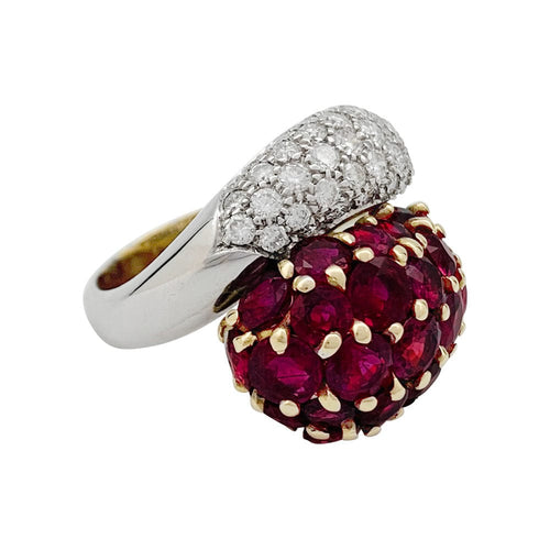 Bague 52 Bague "Toi & Moi", deux ors, rubis et diamants. 58 Facettes 31584
