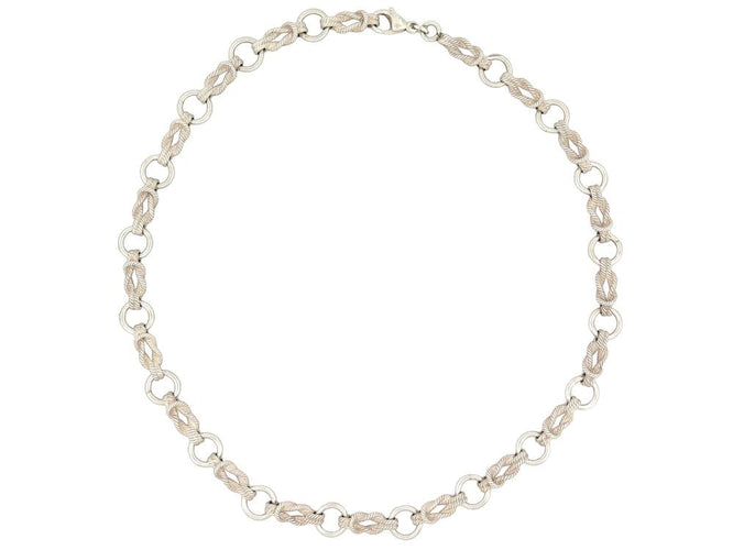 Collier vintage collier HERMES maille cordage noeuds marins argent massif 58 Facettes 257141