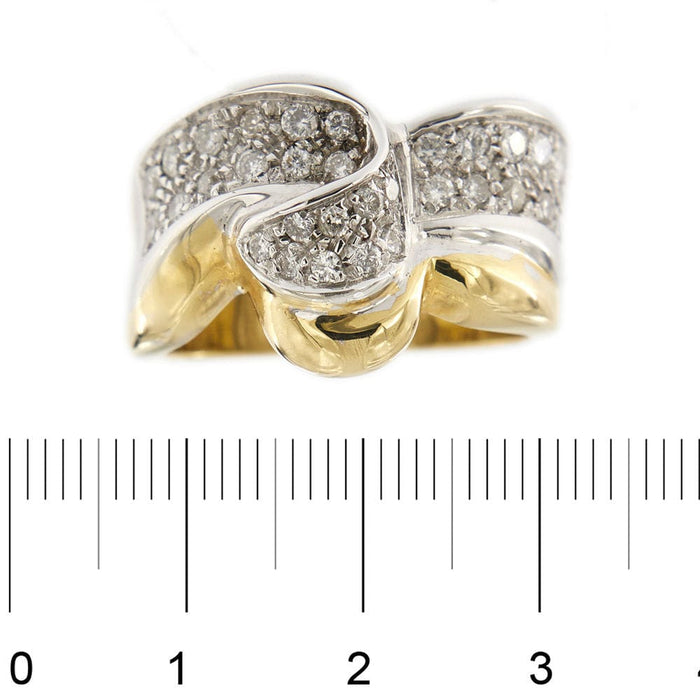 Bague 59 Bagues ruban 2 ors diamants 58 Facettes 14836