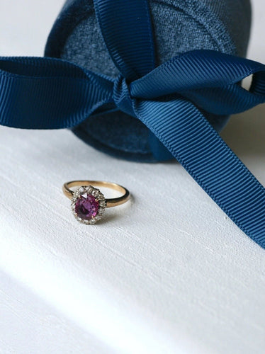 Bague marguerite saphir rose et diamants 58 Facettes