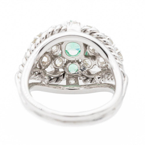 Bague 54 Bague Cocktail Or blanc Emeraude 58 Facettes 2538669CN