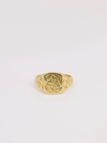 Bague Chevalière Art-Nouveau Or jaune 58 Facettes 1022.2