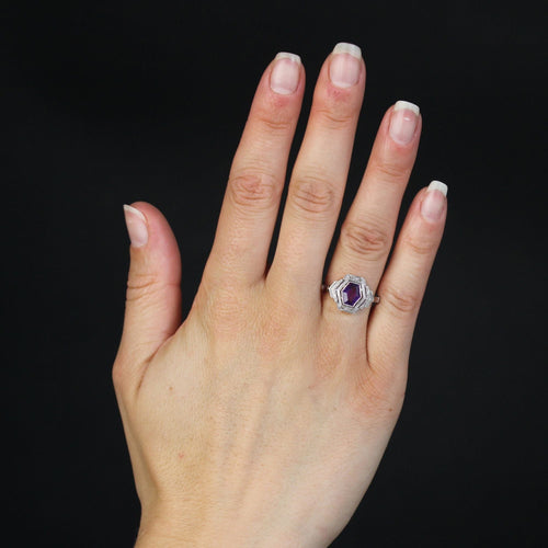 Bague 55 Bague art déco améthyste et diamants 58 Facettes 23-229