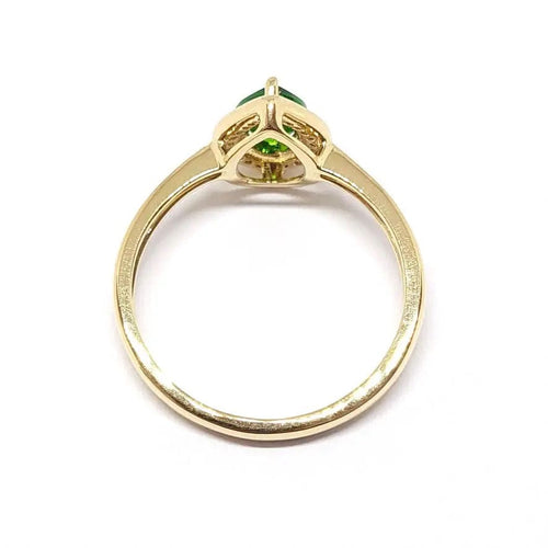 Bague Bague diopside poire diamants or jaune 58 Facettes
