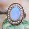 Bague 48 Bague ancienne opale perles fines émail 58 Facettes 22-493