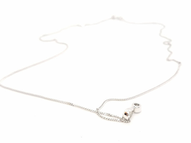 Collier Collier Chaîne + pendentif Or blanc Diamant 58 Facettes 06594CD