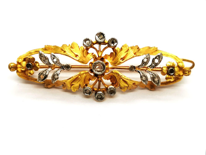 Broche Broche Fleur Or jaune Diamant 58 Facettes 1520142CN