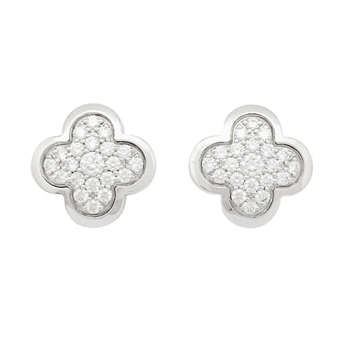 Boucles d'oreilles Boucles d'oreilles Van Cleef & Arpels, "Pure Alhambra", or blanc, diamants. 58 Facettes 31059