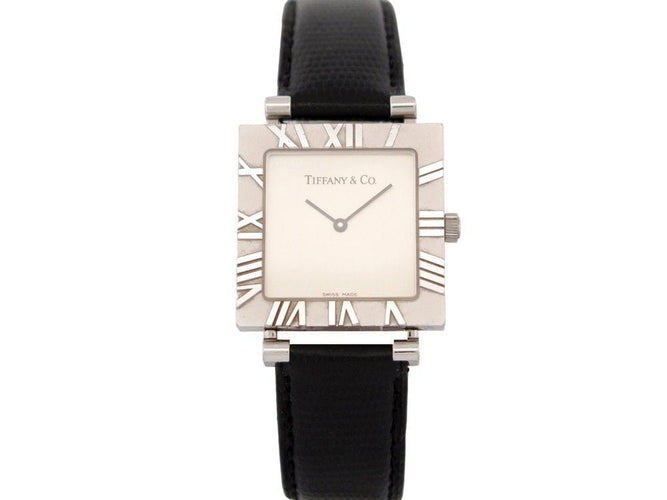 Montre montre TIFFANY & CO atlas carre 27 mm quartz argent 925 58 Facettes 254706