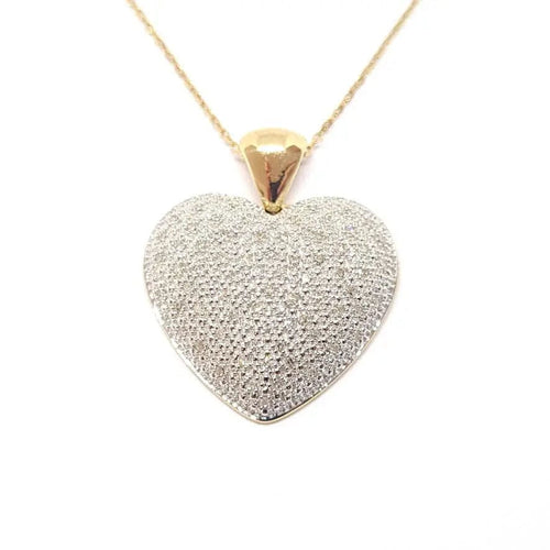 Collier Collier coeur or jaune diamants 58 Facettes