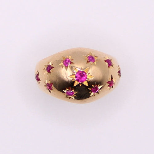 Bague Bague boule constellation or jaune et Rubis 58 Facettes