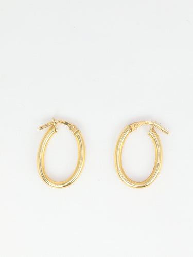 Boucles d'oreilles Créoles vintage ovales en Or jaune 58 Facettes 746