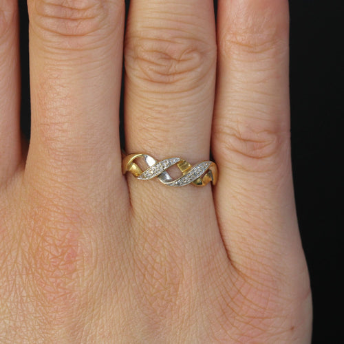 Bague 53 Bague moderne diamants 2 ors entrelacés 58 Facettes 16-344D