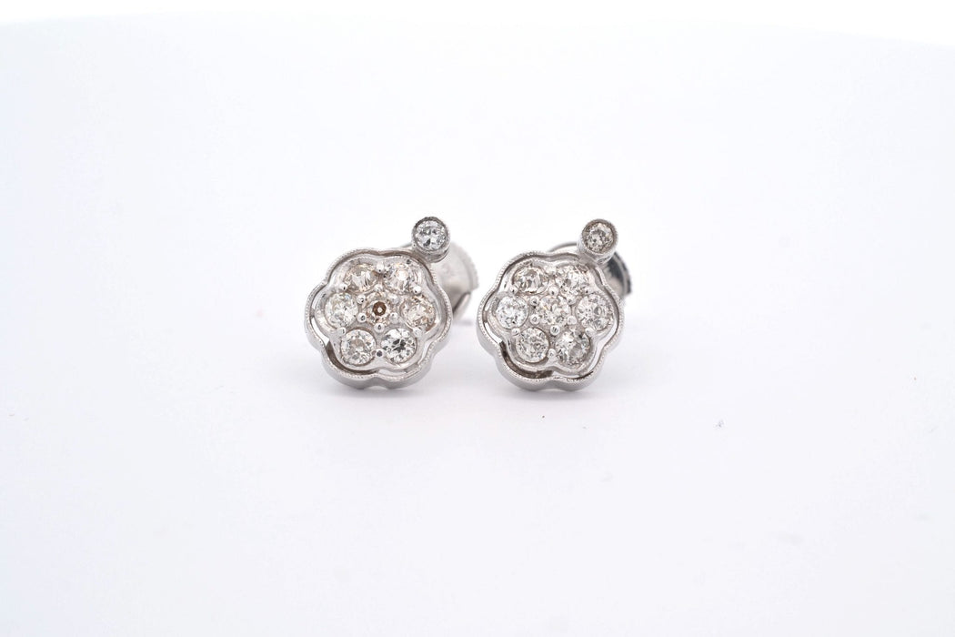 Boucles d'oreilles Boucles d'oreilles diamants en platine 58 Facettes 25023