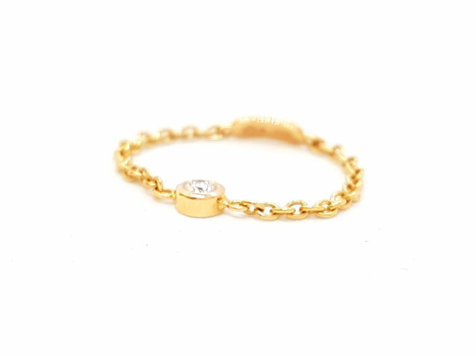 Bague 53 Bague Chaînette Or rose Diamant 58 Facettes 578689RV