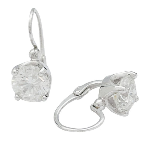 Boucles d'oreilles Boucles d'oreilles "Dormeuses" or blanc, diamants. 58 Facettes 31635