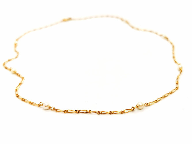 Collier Collier Maille alternée Or jaune Perle 58 Facettes 1654251CN