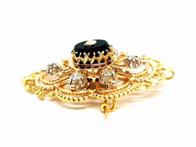 Broche Broche Art déco Or jaune Onyx 58 Facettes 1599613CN