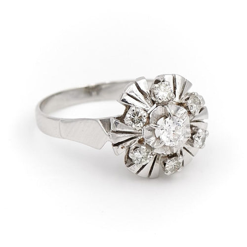 Bague 53 Bague Marguerite Or blanc Diamant 58 Facettes 2058074CN