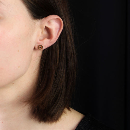 Boucles d'oreilles Puces d'oreilles or jaune et saphir 58 Facettes 22-606B