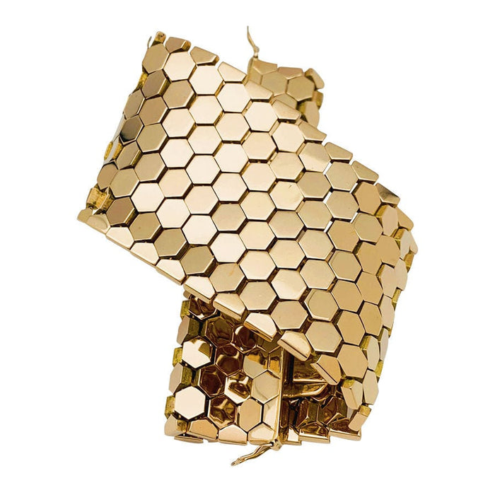 Bracelet Large bracelet motif nid-d'abeilles en or rose. 58 Facettes 31070