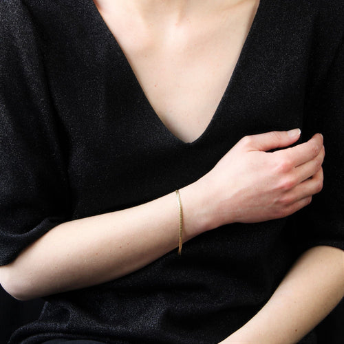 Bracelet Bracelet or jaune maille gourmette plate 58 Facettes CVBR34